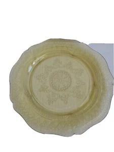 Vintage Yellow Depression Glass Large Serving Plate 11 inches - Picture 1 of 5