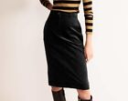 Current Boden Ladies Margot Black Cord Midi Skirt Size UK 6 P Petite