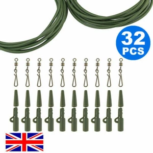 32X CARP FISHING SAFETY SWIVEL END TACKLE LEAD CLIP TAIL CONE SINKING RIG TUBE - Picture 1 of 6