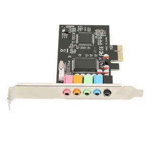 PCIE 5.1 Sound Card 6 Channel Surround Sound Playback Recording 24bit 48KHz Int - Picture 1 of 22
