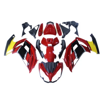 Kit de carenado ABS amarillo rojo tiburón para carrocería Kawasaki Ninja 650 ER-6F 2012-2016 Foto 1 de 4