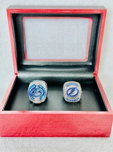 2 PCS Tampa Bay Lightning Championship Ring SET W Box, ๐บ๐ธ SHIP 2020/21 - Picture 1 of 4
