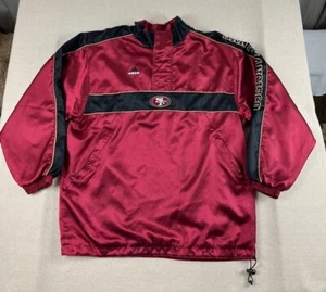 Vintage Adidas Team San Francisco 49ers Sweater L Glossy Red NFL Football - Picture 1 of 13