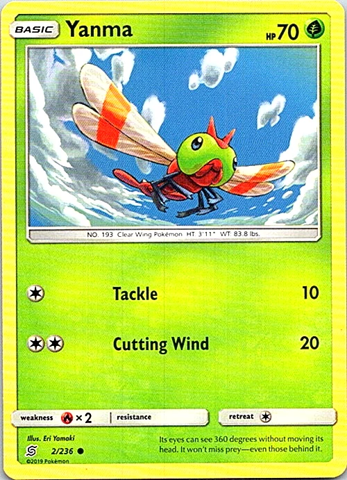 Yanma 2/236 Pokemon Unified Minds Regular Light Play - Image 1 of 1