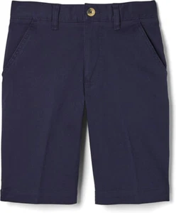 French Toast Boys' Adjustable Waist Cotton Twill Shorts Navy - Picture 1 of 2