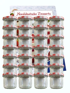 25 Sturzgläser 125ml Rot-Kariert Marmeladengläser Einmachgläser Einweckglas Glas - Picture 1 of 1