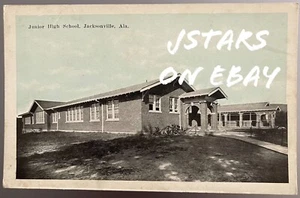 1910s 1920s JACKSONVILLE, AL, JUNIOR HIGH SCHOOL BUILDING BLUE SKY POSTCARD - Picture 1 of 2
