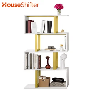 5 Tier Rustic Bookshelf White Bookcase Rack Display Storage Home Living Room - Picture 1 of 11