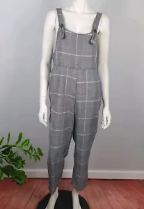 Mono Fiona Tejido Algodón Talla L Negro Cuadros Bolsillos Mujeres NUEVO - Imagen 1 de 13