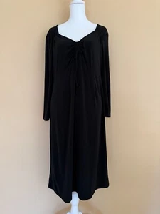 Motherhood Maternity 3/4 Sleeve Black Dress Empire Waist -- Size Medium - Picture 1 of 11