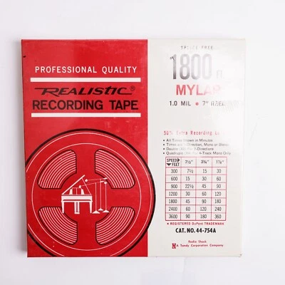 Vintage Realistic Reel to Reel Recording Tape 1800 Feet Mylar  Sealed - Image 1 of 4