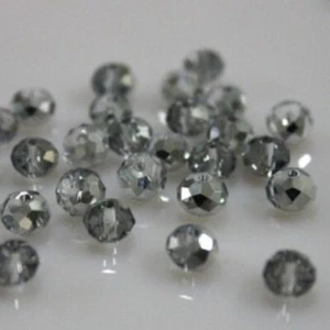 Faceted Crystal Glass Bead Loose Spacer Round Beads Jewelry Making 4*6mm 50Pcs - Picture 1 of 57