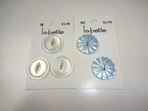 2 Cards Vintage LaPetite 2 Hole 7/8" Round Buttons - Picture 1 of 2