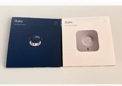 NEW (sealed) Oura Ring Gen 4 Midnight CERAMIC Size 7 and Extra Charger Size 7 - Image 1 of 4