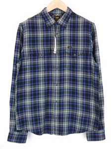 LEE Men's M Blue Snap-Up Shirt Checked Cotton Pattern Long Sleeve Western * - Picture 1 of 8