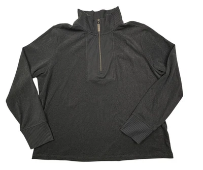 Pullover Peace Love World Carbón Acanalado Cuello Simulado Suave Acogedor Terciopelo 1/4 Cremallera L Foto 1 de 4