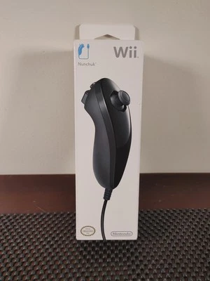 Nintendo Wii Genuine OEM Black Nunchuk Controller NEW SEALED - Image 1 of 4