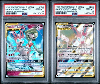 PSA 10 Gardevoir & Sylveon GX Tag Team Set~ Alt Art 205/214 & 130/214 SEQUENTIAL - Image 1 of 2
