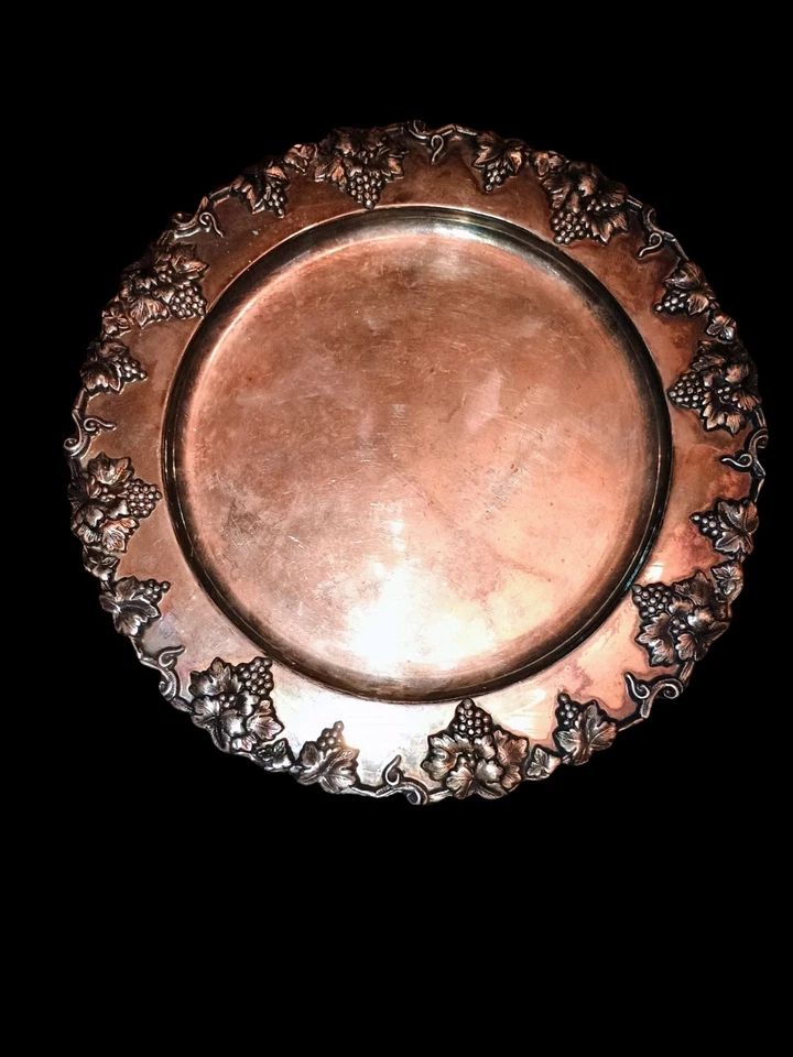 Sheffield S. & Co. Plato de Plata Florero Decorativo Plato con Uvas 6 3/4" Diámetro Foto 1 de 4