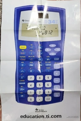 Vintage Texas Instruments TI-34 II Scientific Calculator Poster - Image 1 of 4