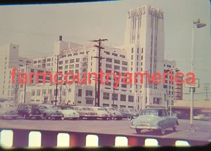 Street Scene SEARS STORE, Los Angeles CA. in 1950s, Ansco Slide  - Picture 1 of 3