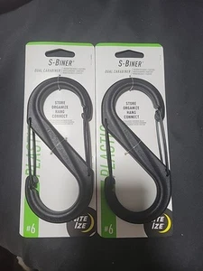 Nite Ize S-Biner Plastic Dual Carabiner #6 - Black (2-Pack) - Picture 1 of 2