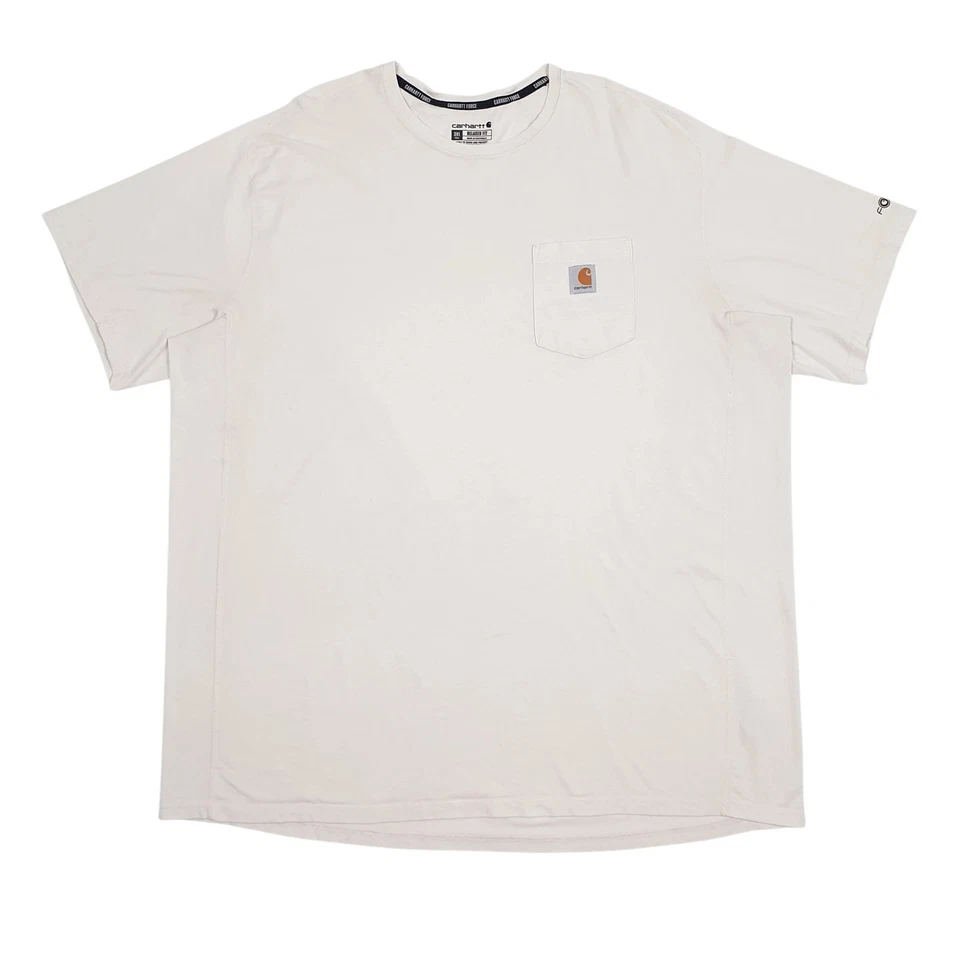 CARHARTT Cream T Shirt Tee Short Sleeve Cotton Blend Mens XXXLT - Image 1 of 4