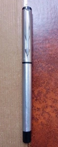 Parker Vector Made In UK rollerball pen Metal Brushed Steel & Black - Picture 1 of 8