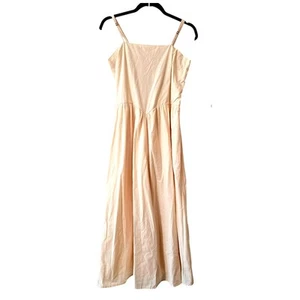 NWT Japna Tank Style Drop V-Waist Cream Light Blush Midi Women's Size L Large - Picture 1 of 9