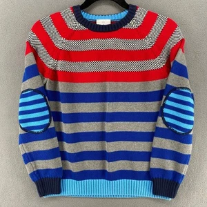 Hanna Andersson Stripe Elbow Patch Cotton Pullover Sweater Kids 150 / 12 US - Picture 1 of 13