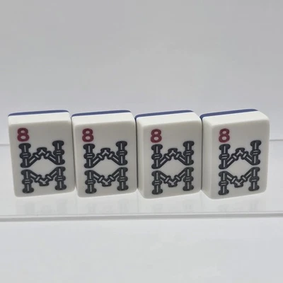 Bams Sticks #8 Mahjong Mah-Jongg Azulejo Repuesto Blanco y Azul Lote de 4 Foto 1 de 4