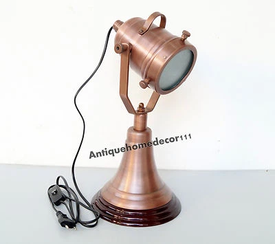 Ringraziamento Vintage marino antico rame scrivania faretto lampada da tavolo... - Immagine 1 di 3