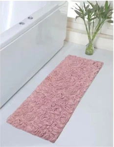 Home Weavers Bell Flower 21"x54" Runner Cotton Tufted Non Slip Bath Rug pink - Picture 1 of 5