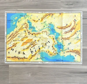 AD&D Forgotten Realms The High Desert Golden Gulf 21x31 Map Poster 1992 TSR D&D - Picture 1 of 9