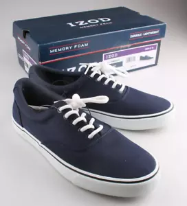Izod Men's Canvas RANGLEY Lace Up Shoes in NAVY NIB - Picture 1 of 7