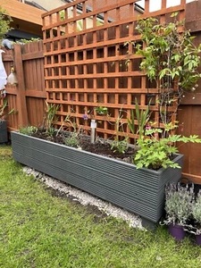 250cm X 52cm H X 40cm D EXTRA LARGE Garden Planter Trough Decking Wooden - Picture 1 of 3