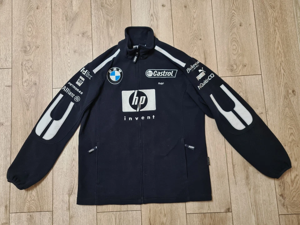 BMW WILLIAMS F1 TEAM VINTAGE JACKET FLEECE RETRO F1 BMW FORMULA 1 FLEECE sM PUMA - Photo 1/4
