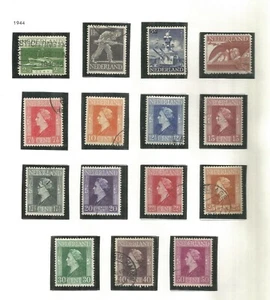 Netherlands 1944 year, used stamps Mi.# 428-42 - Picture 1 of 1