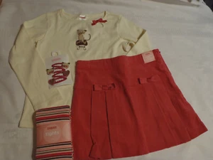 Gymboree Teacher's Pet Size 6 Adjustable Waist Skort Shirt 5-7 Tights Outfit NWT - Picture 1 of 3