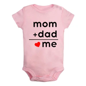 mom+Dad=me I'm Not Baby Funny Bodysuit Newborn Unisex Baby Romper Infant Outfits - Bild 1 von 32