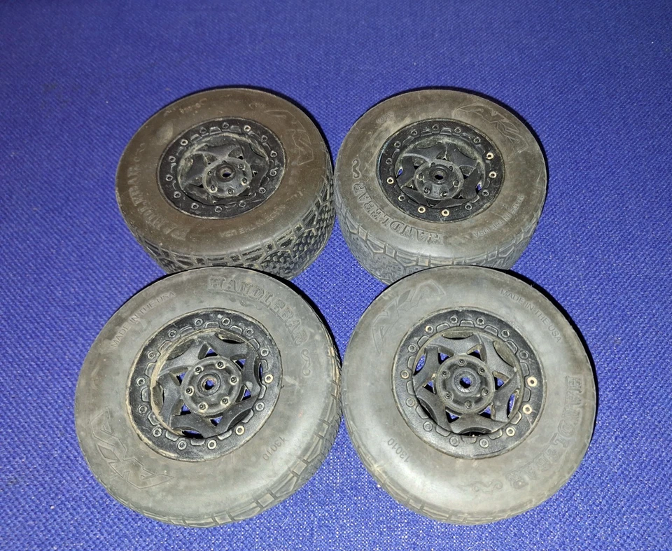 AKA Handlebar Tires Mounted 1/10 Scale RC Set of 4 Item # 13010 - Image 1 of 4