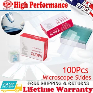 Microscope Slides 100Pcs Pre-Cleaned Blank Plate Coverslips for Wet Specimen USA - Picture 1 of 9