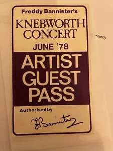 Knebworth 1978 Gästepass Original mit COA makelloser Zustand KEIN NACHDRUCK - Bild 1 von 2