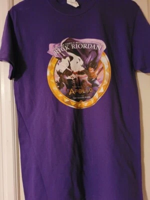 Awesome Rick Riordan The Trials of Apollo 2019 Book Tour Youth XL TShirt Purple - Image 1 of 3