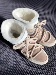 INUIKII Shearling Classic Boots EU 37 / US 6/ AU 6 / UK 4 -Cream LIKE NEW/Unworn - Picture 1 of 10