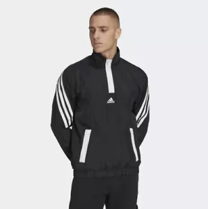 Adidas Mens Future Icon Woven 1/4 Zip Jacket / Black / RRP £50 - Picture 1 of 5