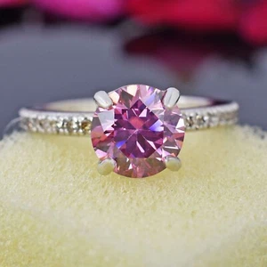 Certified 2.50ct Natural Gorgeous VVS1 Pink Diamond 14K White Gold Ring - Picture 1 of 10