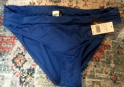 Kenneth Cole ~ Mujer XL ~ Azul Real ~ Parte Inferior de Bikini de Natación Hipster ~ Parte Superior Drapeada ~ $60 Nuevo con Etiquetas Foto 1 de 4