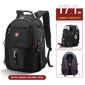17" Swiss Gear Dustproof Laptop Travel Bag Macbook Hike Backpack AU