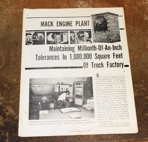 Folleto de papel folleto de fábrica de planta de motores Mack 1975 de colección folleto - Imagen 1 de 4